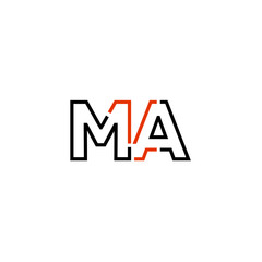 Letter MA logo icon design template elements