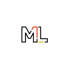 Letter ML logo icon design template elements