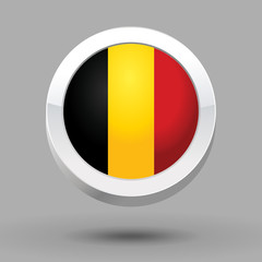 Belgium flag in 3D circle frame