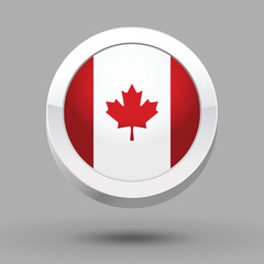 Fototapeta na wymiar Canada flag in 3D circle frame