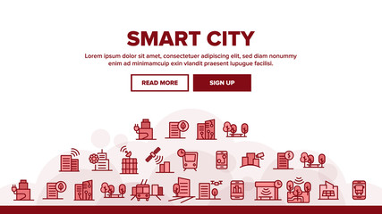 Collection Smart City Elements Icons Set Vector Thin Line. Intelligence Town Control And Security, Smart Navigation And Direction on Smartphone Linear Pictograms. Monochrome Contour Illustrations
