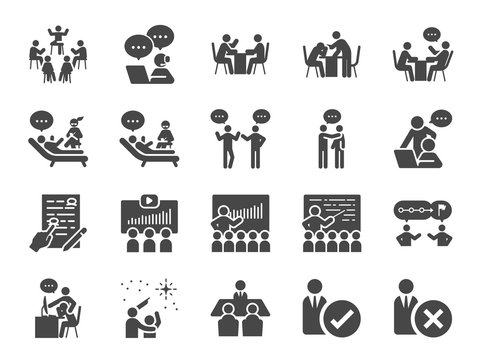 Mentor icon set. Included icons as adviser, counsellor, consultant, teaching, guide, guidance and more.
