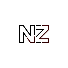 Fototapeta premium Letter NZ logo icon design template elements