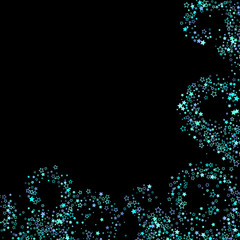 Blue, cyan, turquoise glitter stars, confetti.