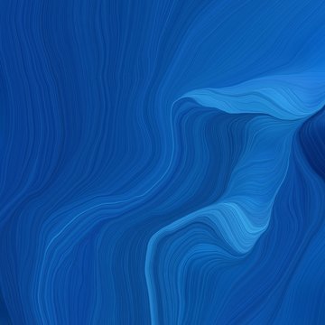 quadratic graphic illustration with strong blue, dodger blue and royal blue colors. abstract colorful waves motion. can be used as wallpaper, background graphic or texture © Eigens