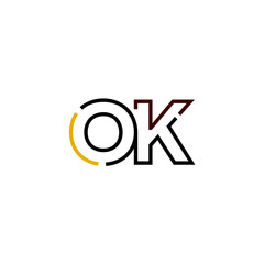 Letter OK logo icon design template elements