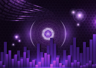 Futuristic concept of the global economy, trading, global financial technology. Economic trends, idea of business or digital network. Abstract digital background.
