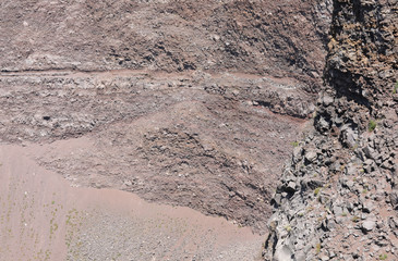 desolated view of crater of Volcano Vesuvius  near Naples in Sou