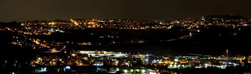 Fototapeta na wymiar panoramic view of city with lights