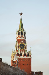 Fototapeta na wymiar Spasskaya and Tsarskaya towers of the Moscow Kremlin. Russia