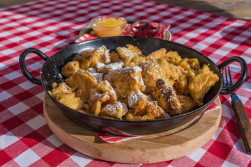 kaiserschmarren, sugared pancake with raisins