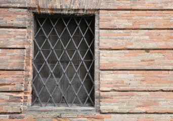 palace with windows and metal grate