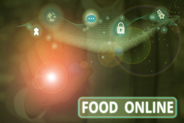 Handwriting text Food Online. Conceptual photo most convenient way for customers to purchase food online © A