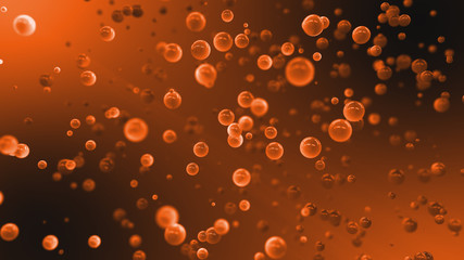 Abstract Graduated Orange Background With Floating Balls