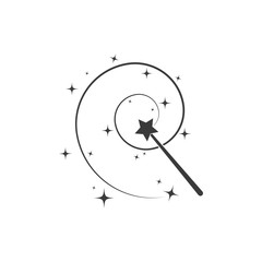 magician stick wizard icon logo vector illustration
