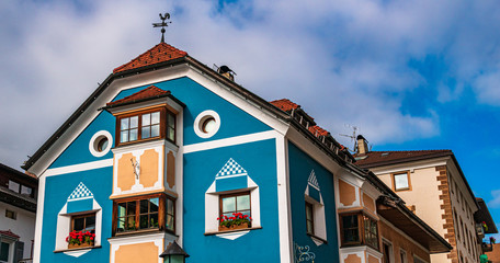 Beautiful building at Saint Ulrich, Grödnertal, South Tyrol, Italy