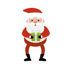 merry christmas santa claus with gift box vector illustration design