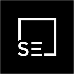 Letter SE Logo design with square frame line art. business consulting concept. studio,room,group icon. Suitable for business, consulting group company. - vector