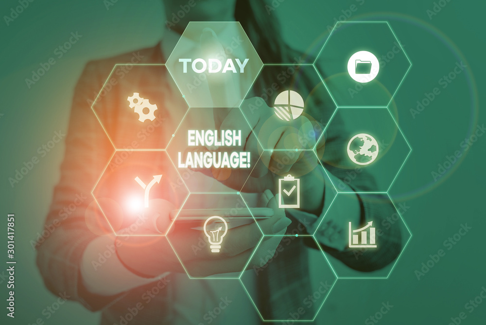 Poster handwriting text english language. conceptual photo third spoken native lang in world after chinese 