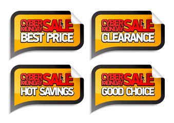 Cyber monday sale stickers - best price, clearance, hot savings, good choice