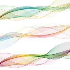 Vector elements with wavy lines for print and web design. Set of colored, colorful waves. eps 10