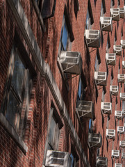 Air conditioners on an apartment building