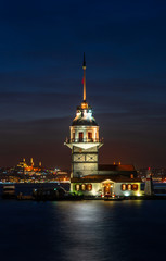 Maiden's Tower taken with long exposure at sunset