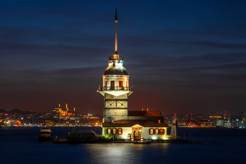 Maiden's Tower taken with long exposure at sunset
