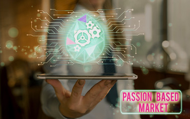 Handwriting text Passion Based Market. Conceptual photo Emotional Sales Channel a Personalize centric Strategy