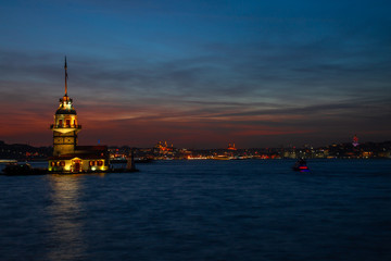 Maiden's Tower taken with long exposure at sunset