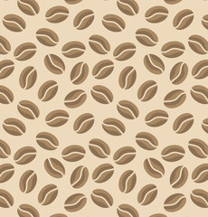 Coffee bean pattern on a beige background