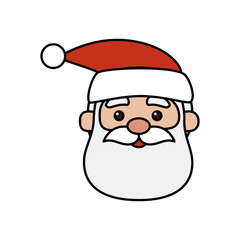 head santa claus character of merry christmas vector illustration design