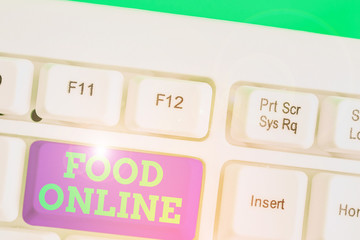Text sign showing Food Online. Business photo showcasing most convenient way for customers to purchase food online © A