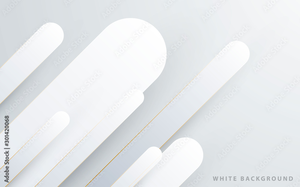 Poster modern abstract light silver background vector. elegant shape design with golden line.