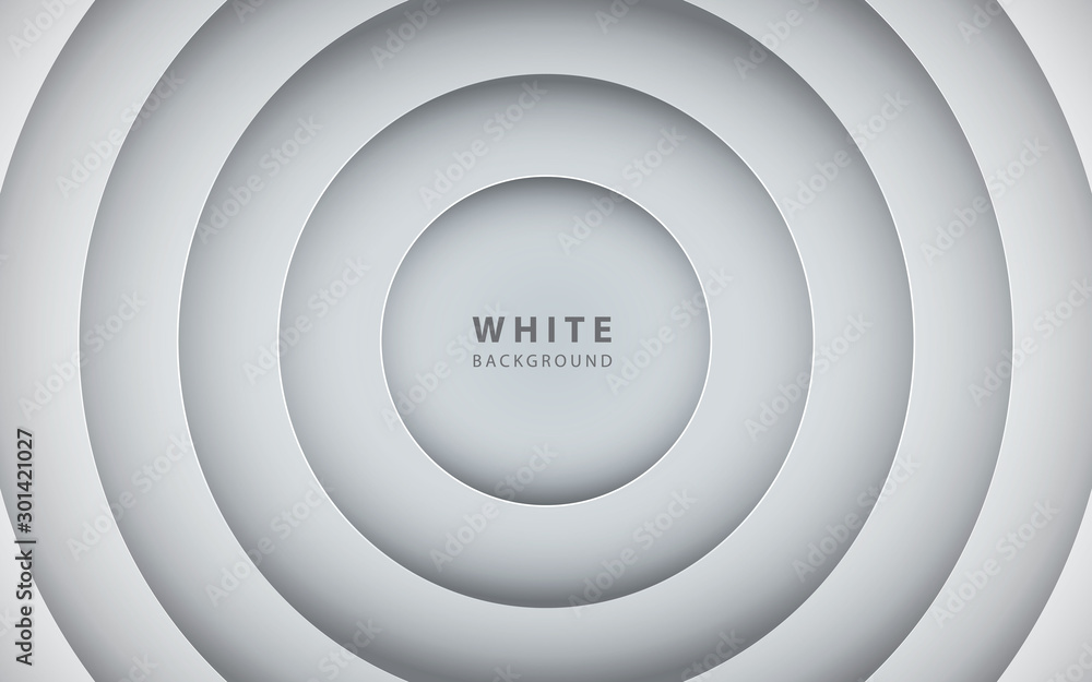 Poster abstract 3d circle papercut layer white background