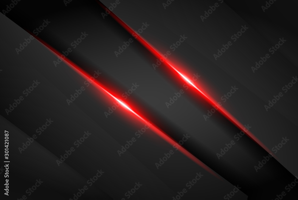 Poster abstract metallic red black frame layout modern tech design template background
