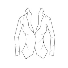 Woman's tuxedo with black isolated lines on white background. This is design for website (icon, button, symbol) and other ideas