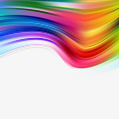 Color wavy paint streams. Vector abstract background. Acrylic paint. eps 10