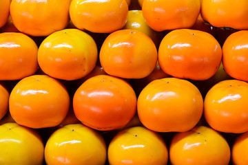 Colorful of Yellow orange stacking pattern, fresh orange on market.