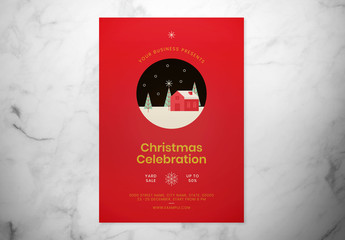Red Christmas Flyer Layout 