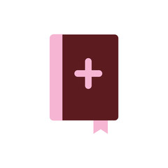 Isolated bible with cross vector design