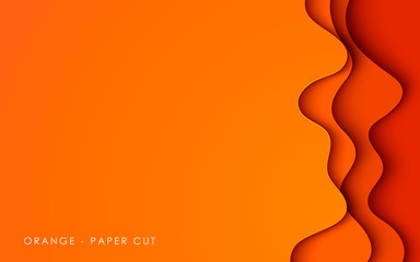 Abstract orange paper cut background