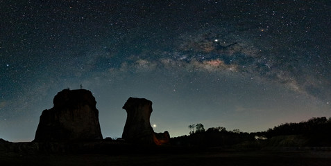Obraz na płótnie Canvas Landscape with Milky way, Milky way background