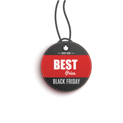 Best price, shop now - Black Friday clothing tag with text