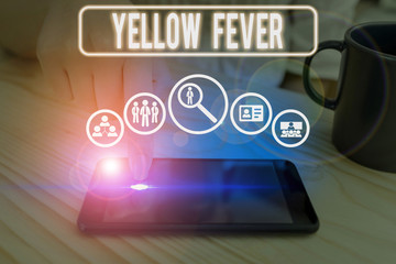 Word writing text Yellow Fever. Business photo showcasing tropical virus disease affecting the liver and kidneys
