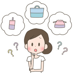 入園グッズに悩む女性