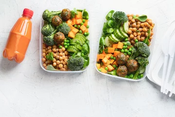 Fotobehang Healthy vegan lunch box © bit24