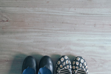 Shoes on wooden floor