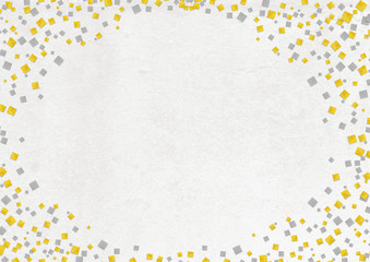 白色和紙テクスチャ背景素材と金箔銀箔フレーム