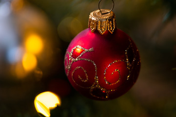 Christmas ball and cozy background